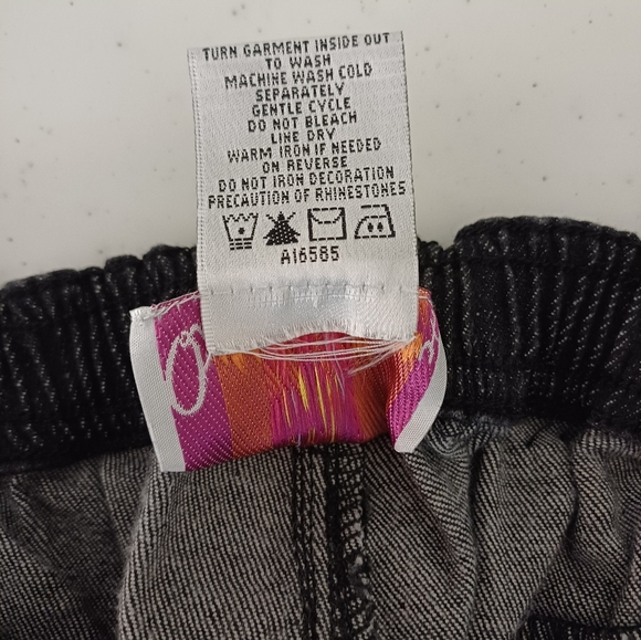 NWT Quacker Factory Jeans Elastic Waistband Large Black Patriotic Star A16585 - Picture 8 of 10